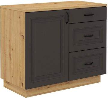 Küchen-Preisbombe Kommode Stilo 100 cm Esszimmer Landhaus Grau Eiche Artisan Buffet Anrichte