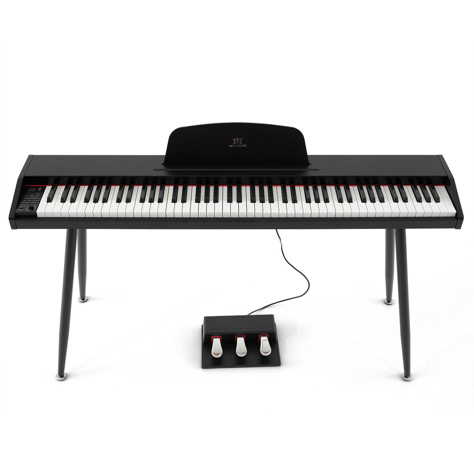 MUSTAR Digitalpiano 88 Tasten für Anfänger mit 3 Pedaleinheiten