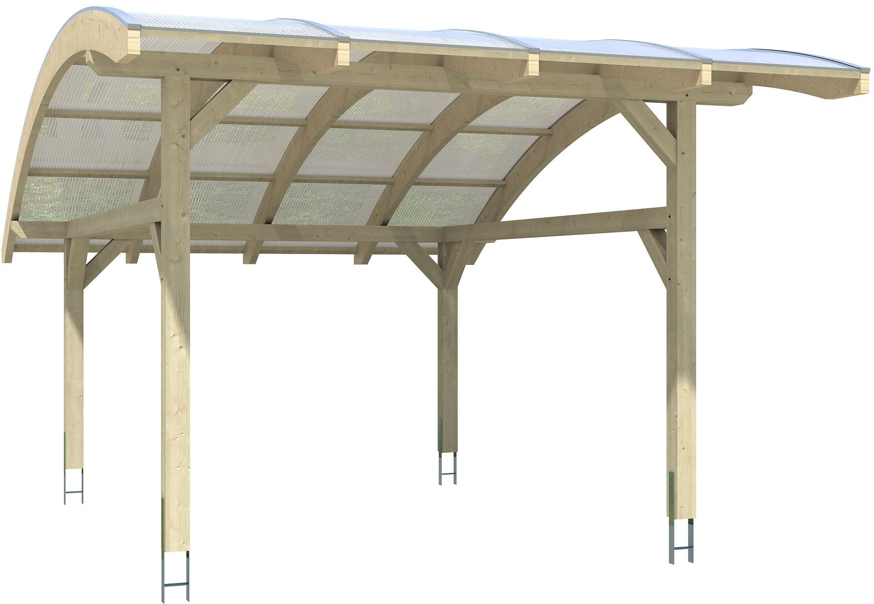 Skanholz Einzelcarport Schwaben, BxT: 434x630 cm, 263 cm Einfahrtshöhe, 434x630cm