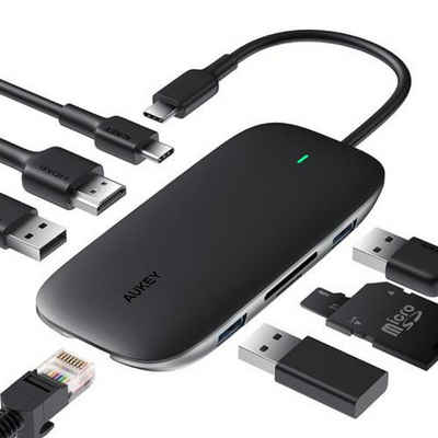 AUKEY »CB-C71« Tablet-Adapter, 8 in 1 USB C Hub mit Ethernet Port, 4K USB C auf HDMI