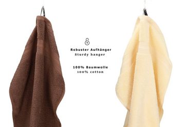 Betz Handtuch Set 10 TLG. Handtücher Set GOLD Qualität 600 g/m² Farbe beige & nussbraun, 100% Baumwolle