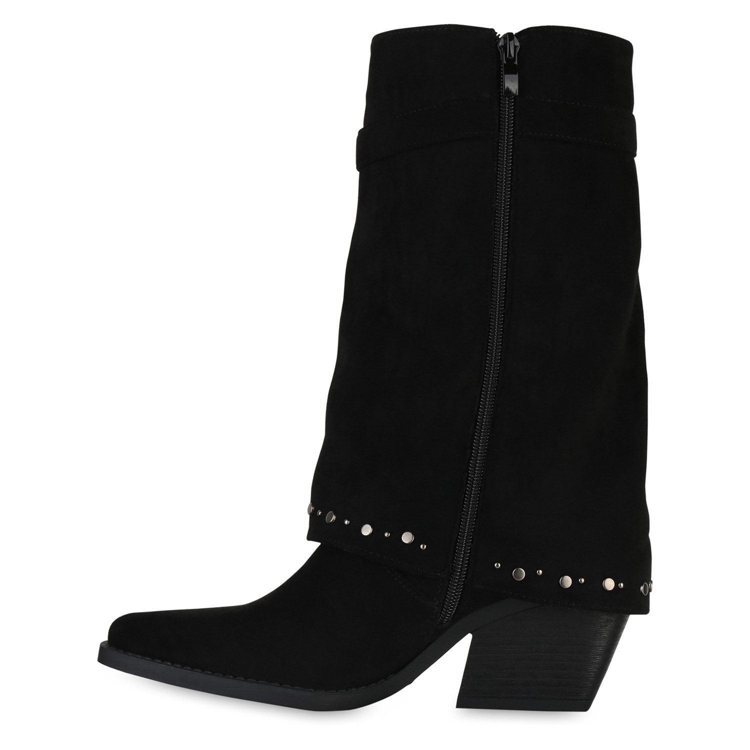 VAN HILL 841523 Cowboystiefel Damen Cowboystiefel Stiefel Spitze Nieten Hol günstig online kaufen