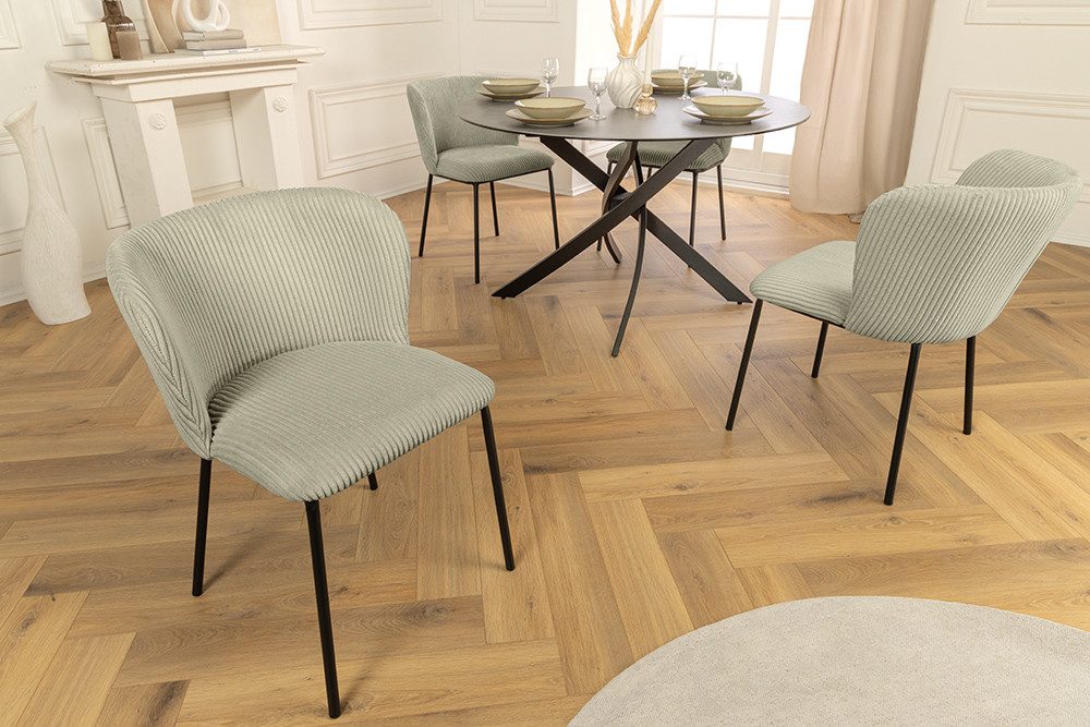 riess-ambiente Esszimmerstuhl LYON mint / schwarz · Polsterstuhl mit Cord-B günstig online kaufen