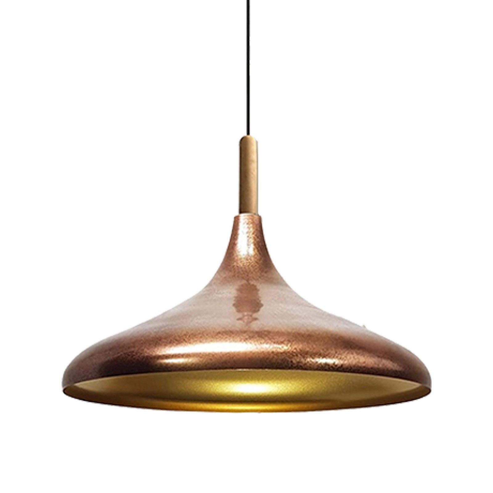 und ohne Pendelleuchte Küche Hängelampe Leuchtmittel cm, Moderne Bamyum 35 E27 Holz aus Metall Champion Lampe, Kupfer