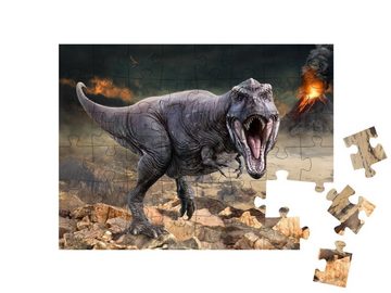 puzzleYOU Puzzle 3D-Illustration des Tyrannosaurus rex, 48 Puzzleteile, puzzleYOU-Kollektionen 100 Teile, Dinosaurier