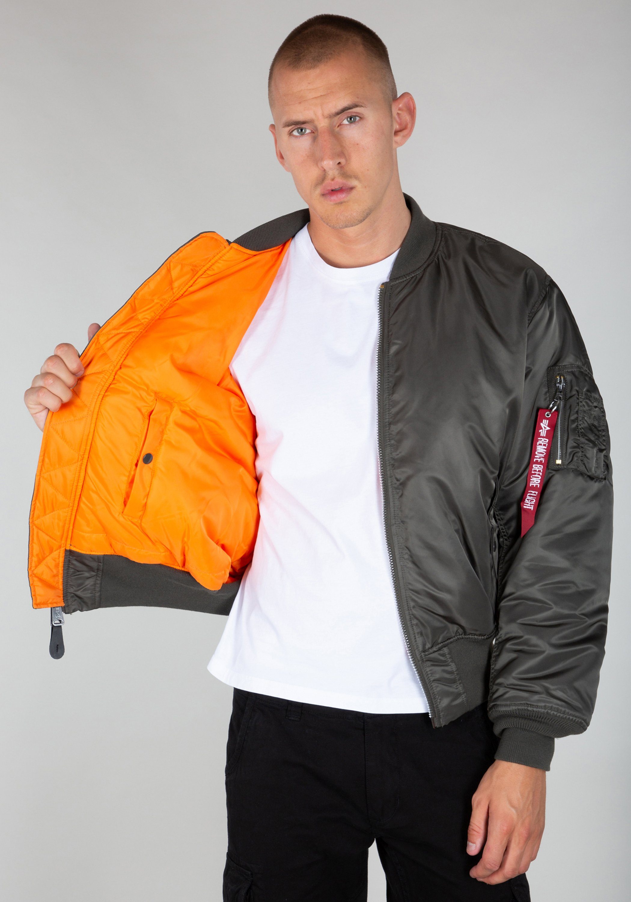 Alpha Flight rep.grey Industries Bomber Alpha Industries (HERITAGE) Jackets Bomberjacke Men - MA-1 &