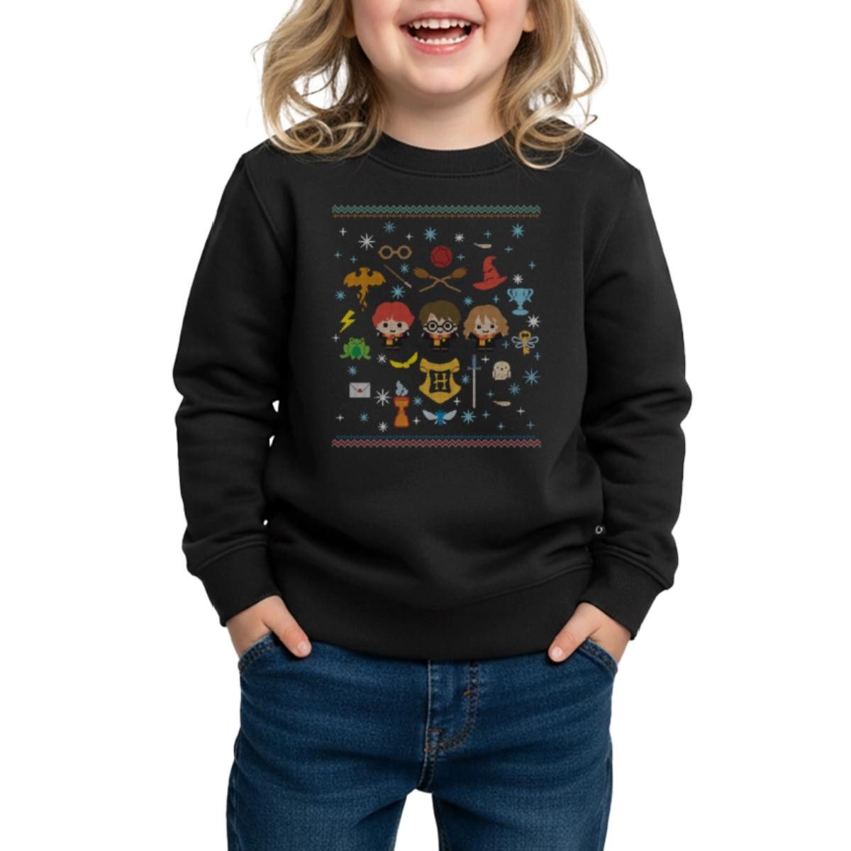 Sweatshirt Harry Potter Ugly Christmas Chibi Design Kinder Premium Pullover
