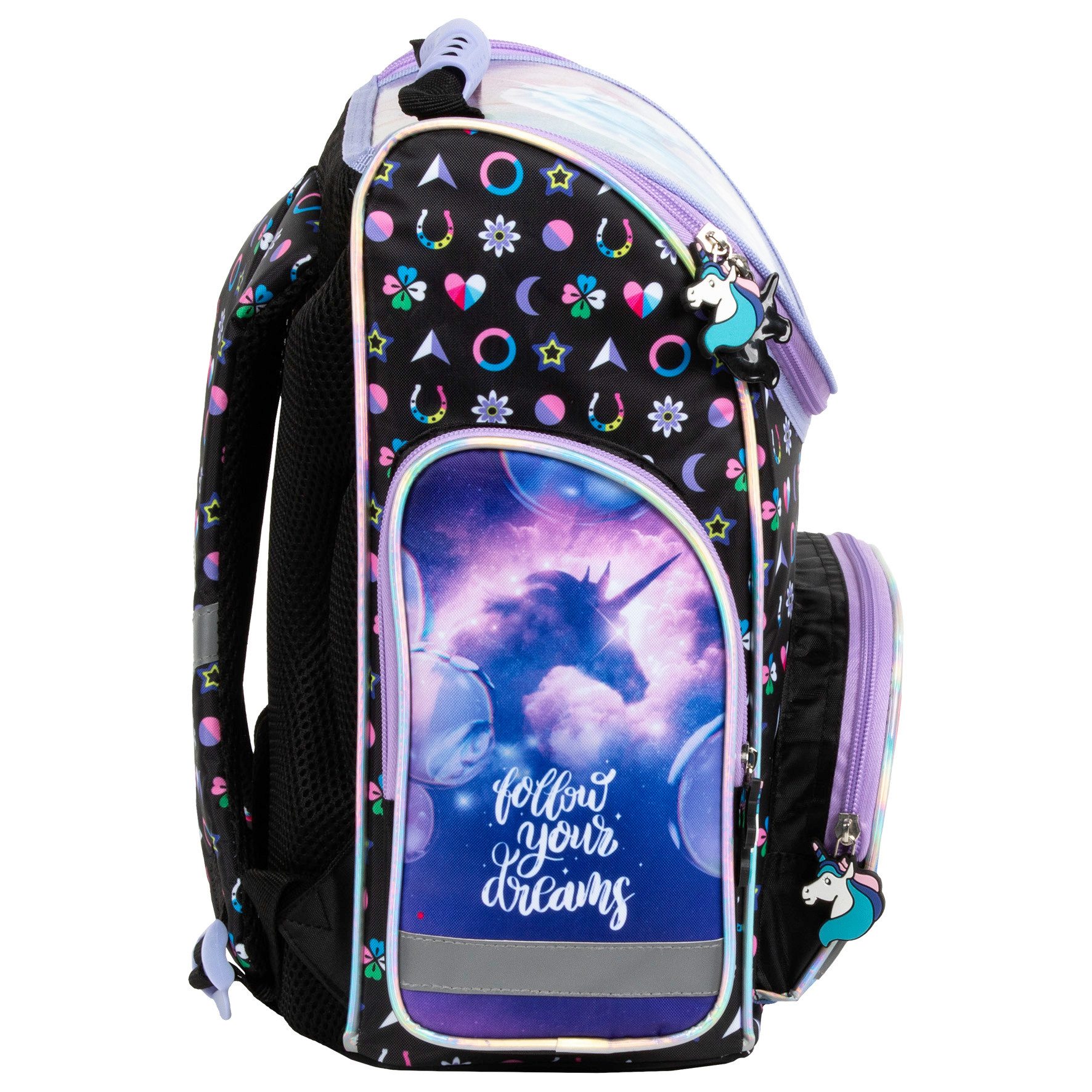 DERFORM Schulranzen Einhorn Unicorn 5 tlg. Set - Tornister Federtasche Turnbeutel Brotdose (5-tlg)