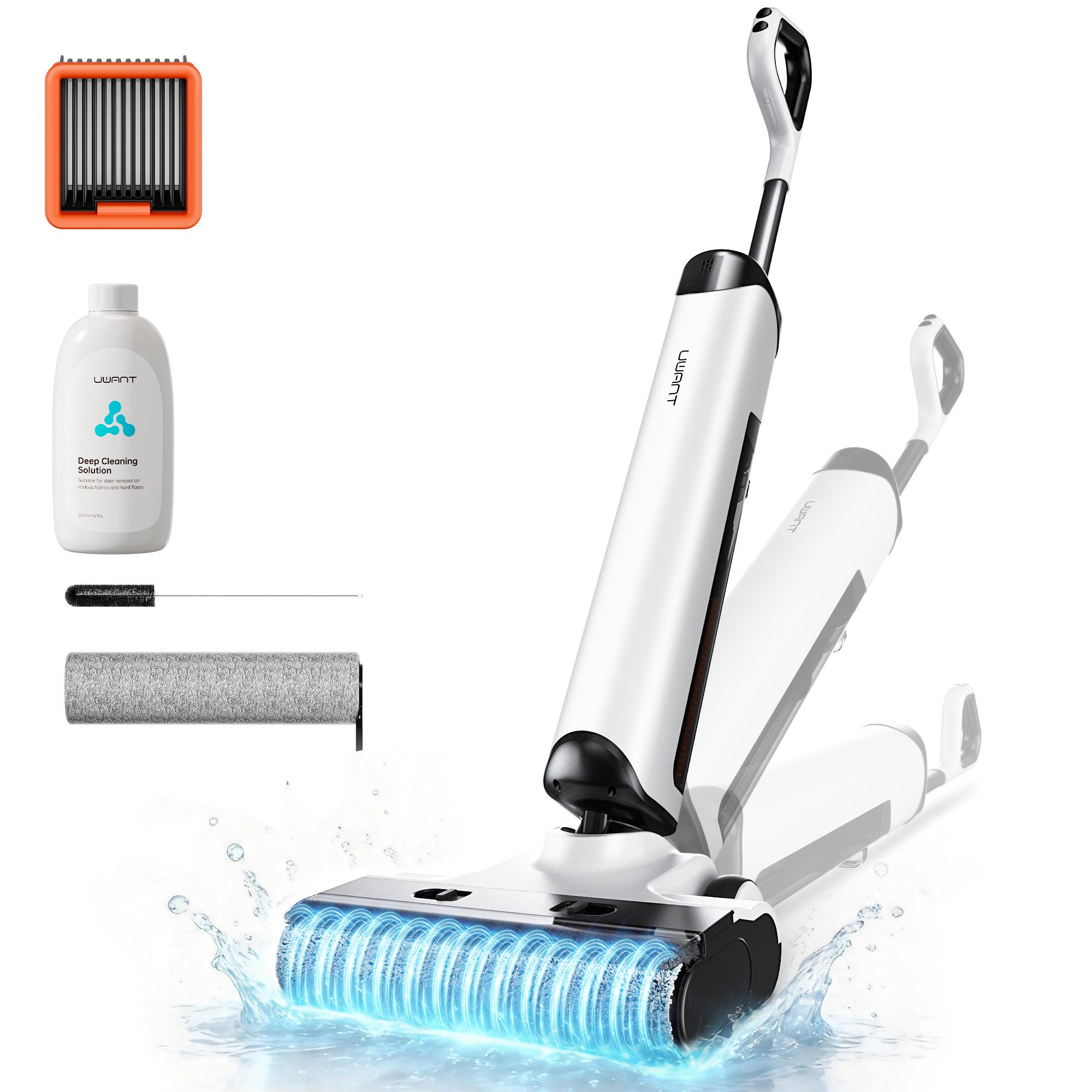 UWANT Nass-Trocken-Akkusauger UWANT D500 Echtzeit-Elektrolysewasser zur Geruchsbeseitigung, 230 W, Abwassertanks-Desodorierung, 17,000 Pa Starke Saugkraft,65°C Leise Heißtrocknung