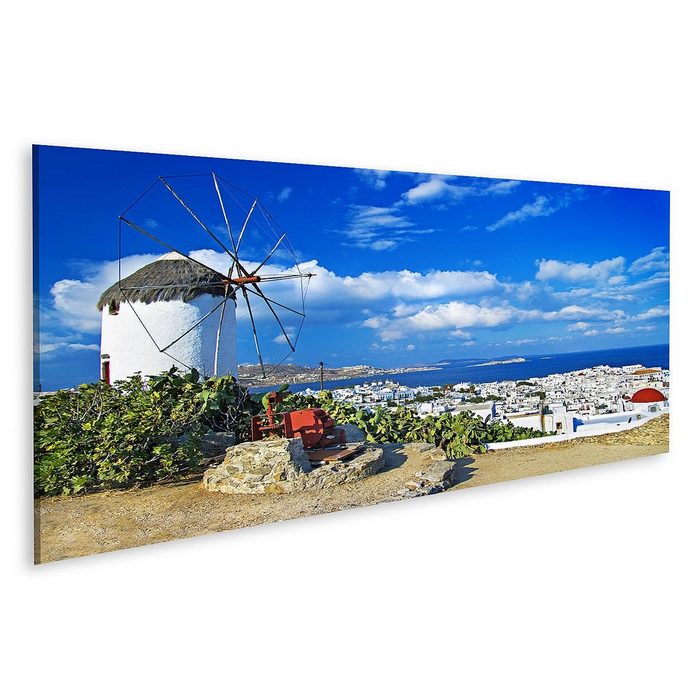 islandburner Leinwandbild Bild auf Leinwand Mykonos Ansicht Wandbild Poster Kunstdruck Bilder