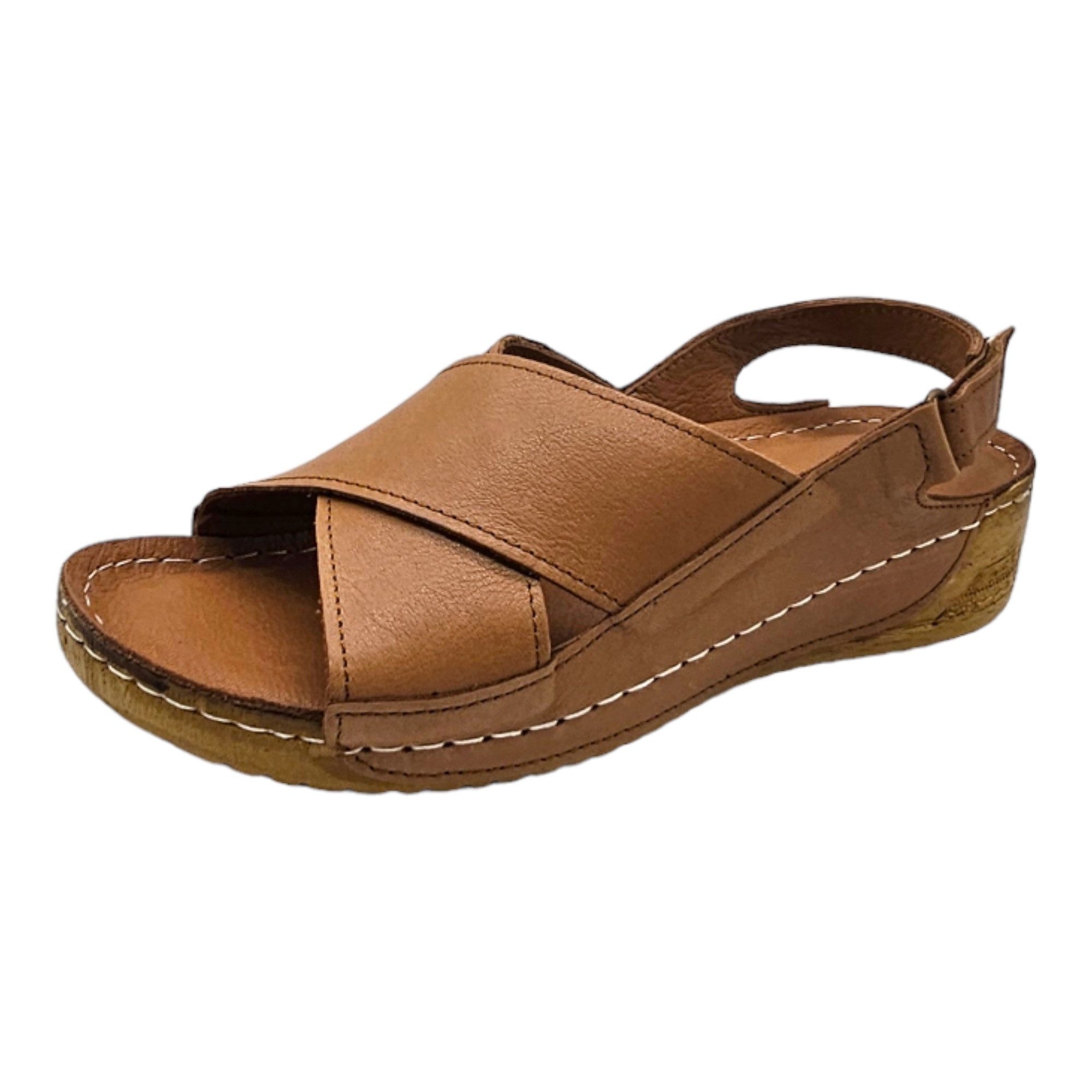 Yu&Luk Riemchensandale Sommerschuh, Sandalette, Keilabsatz, mit Klettverschluss