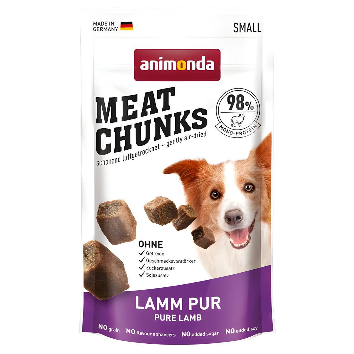 Animonda Meat Chunks Lamm pur 60 g - 8 Stück, Snack für: Hund