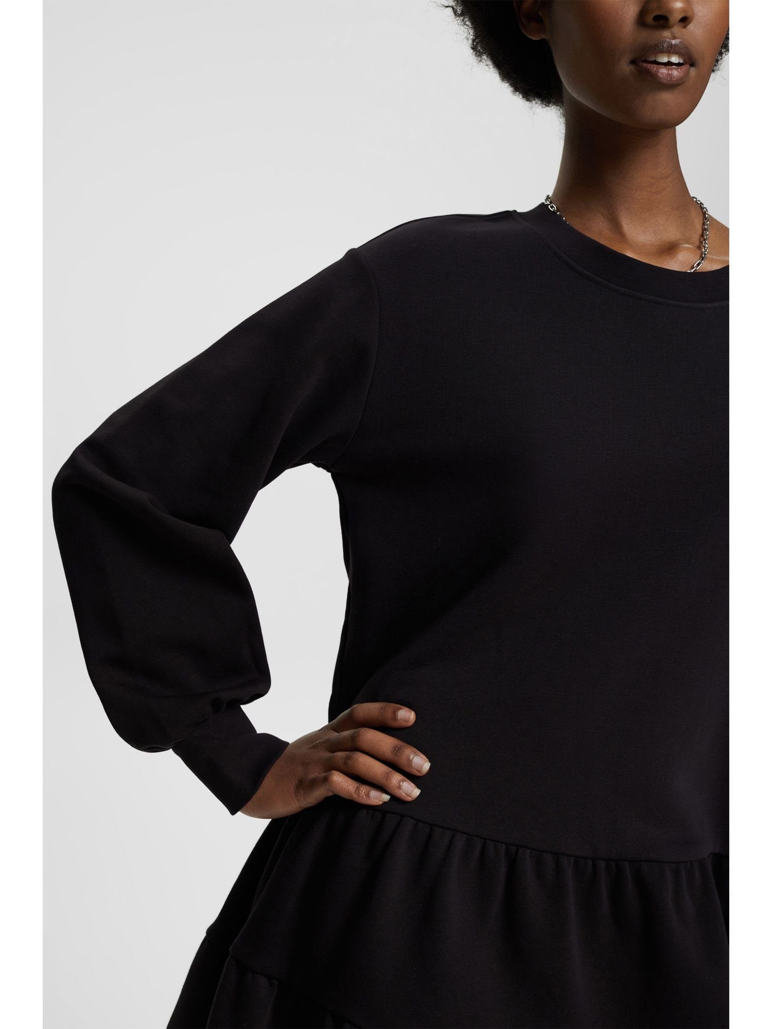 mit Minikleid by BLACK Esprit Rüschen edc Mini-Sweatshirt-Kleid