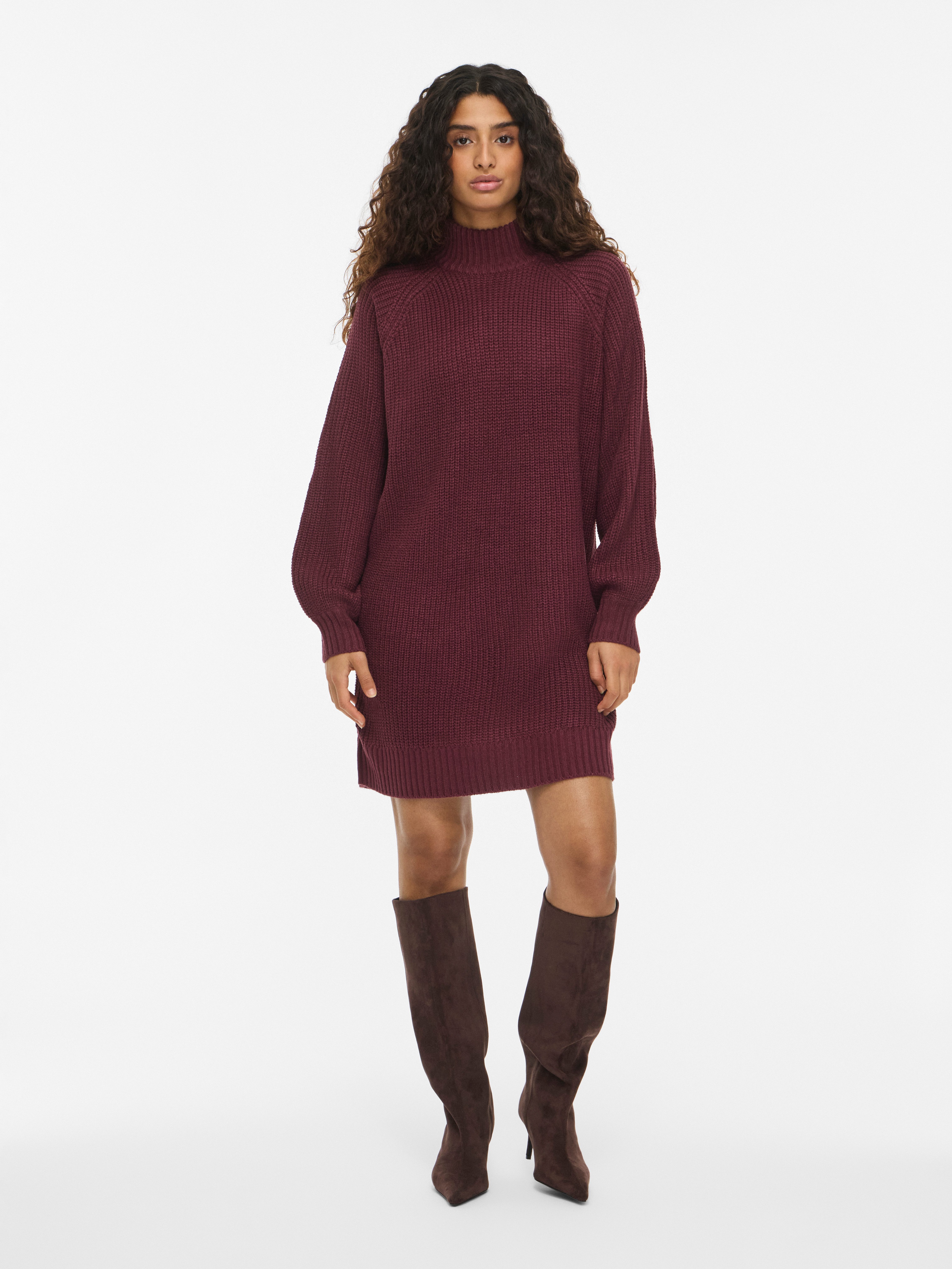 Noisy may Strickkleid NMTIMMY L/S KNIT DRESS NOOS Kunstfaser, relaxed fit