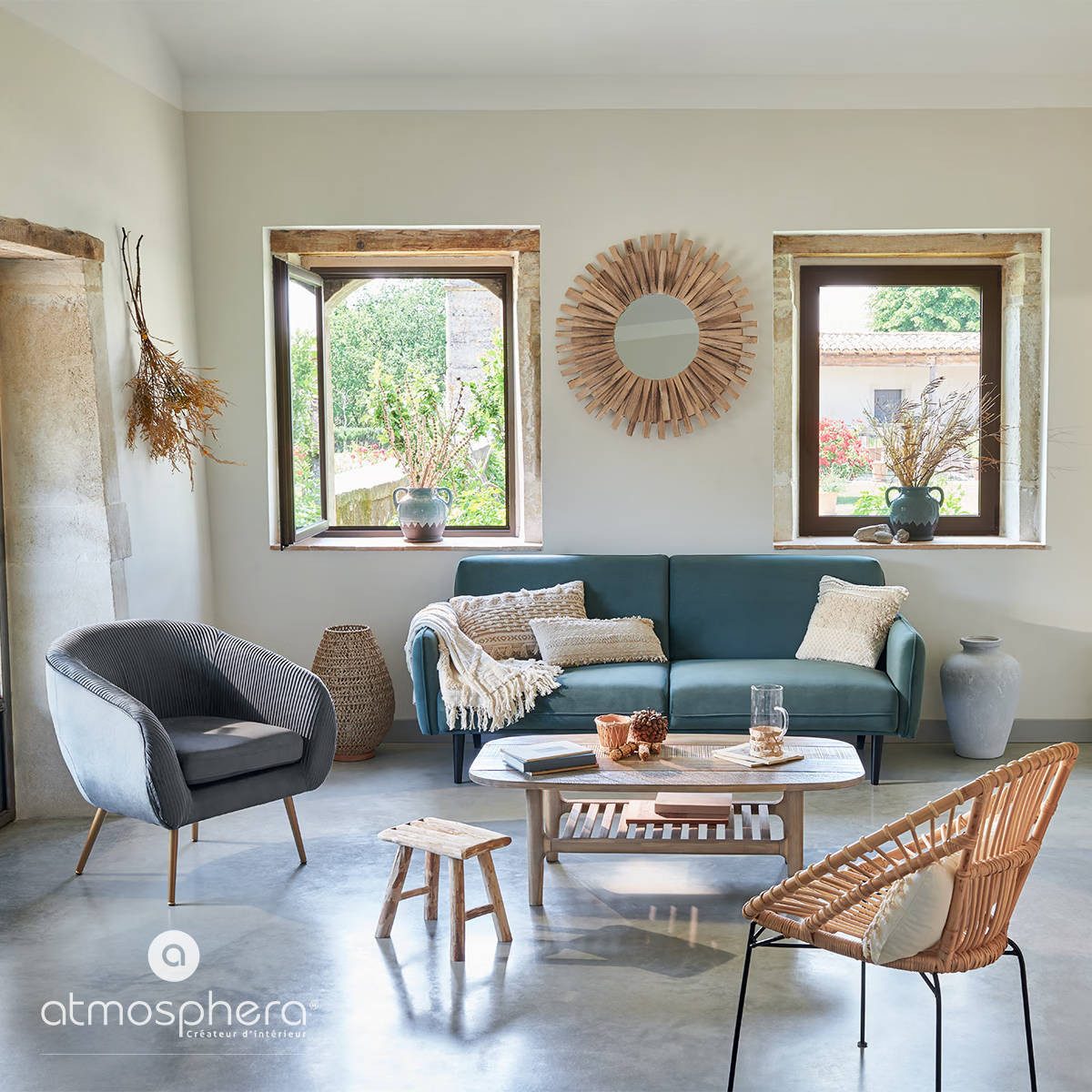 Atmosphera Créateur d'intérieur Dekokissen Dekokissen Cot Sand, Baumwolle, Boho, 40 x 40 cm