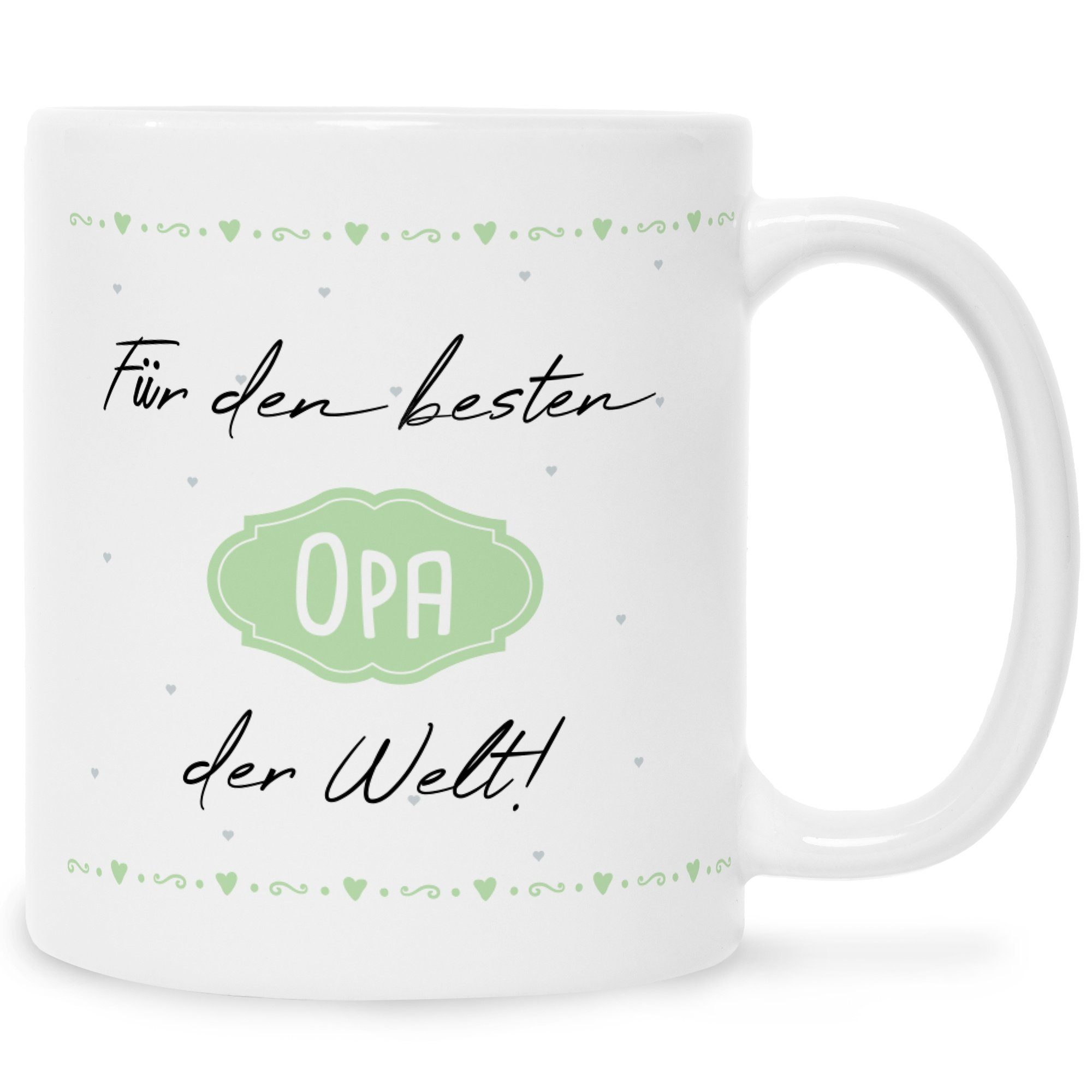 GRAVURZEILE Tasse mit Spruch - Für die Besten der Welt!, Keramik, Farbe: Weiß