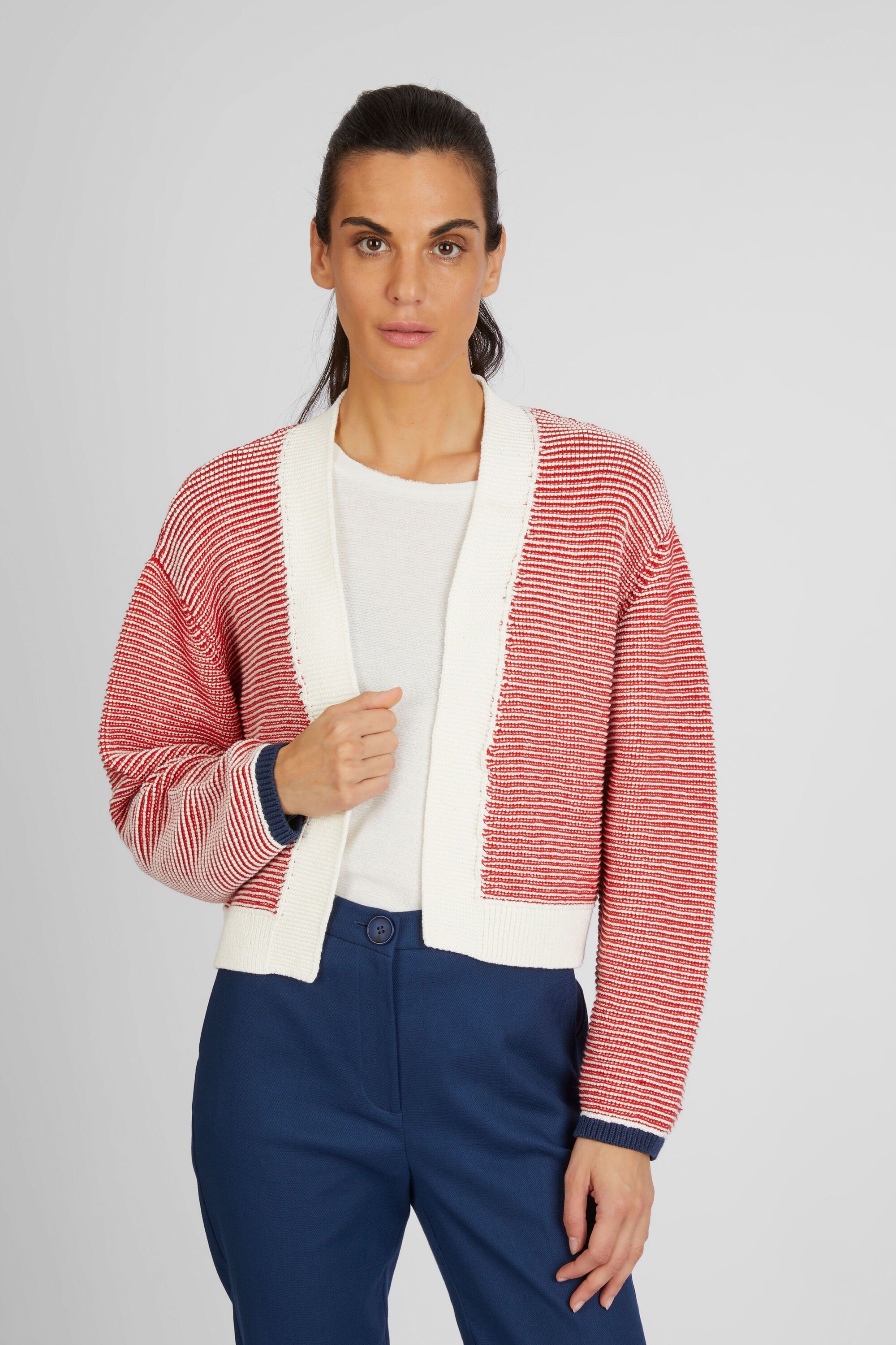 lovely sisters Cardigan Carry mit strukturierter Oberfläche cherry stripe