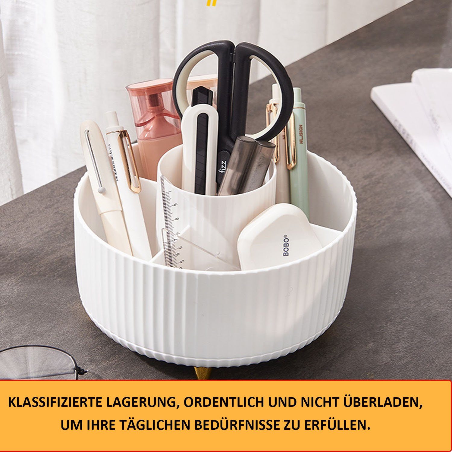 für Platz Organizer 1-tlg., Make-Up Aufbewahrungsfass Kosmetika, MAGICSHE sparen Weiß