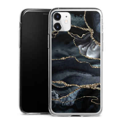 DeinDesign Handyhülle Glitzer Look Marmor Trends Dark marble gold Glitter look, Apple iPhone 11 Slim Case Silikon Hülle Ultra Dünn Schutzhülle