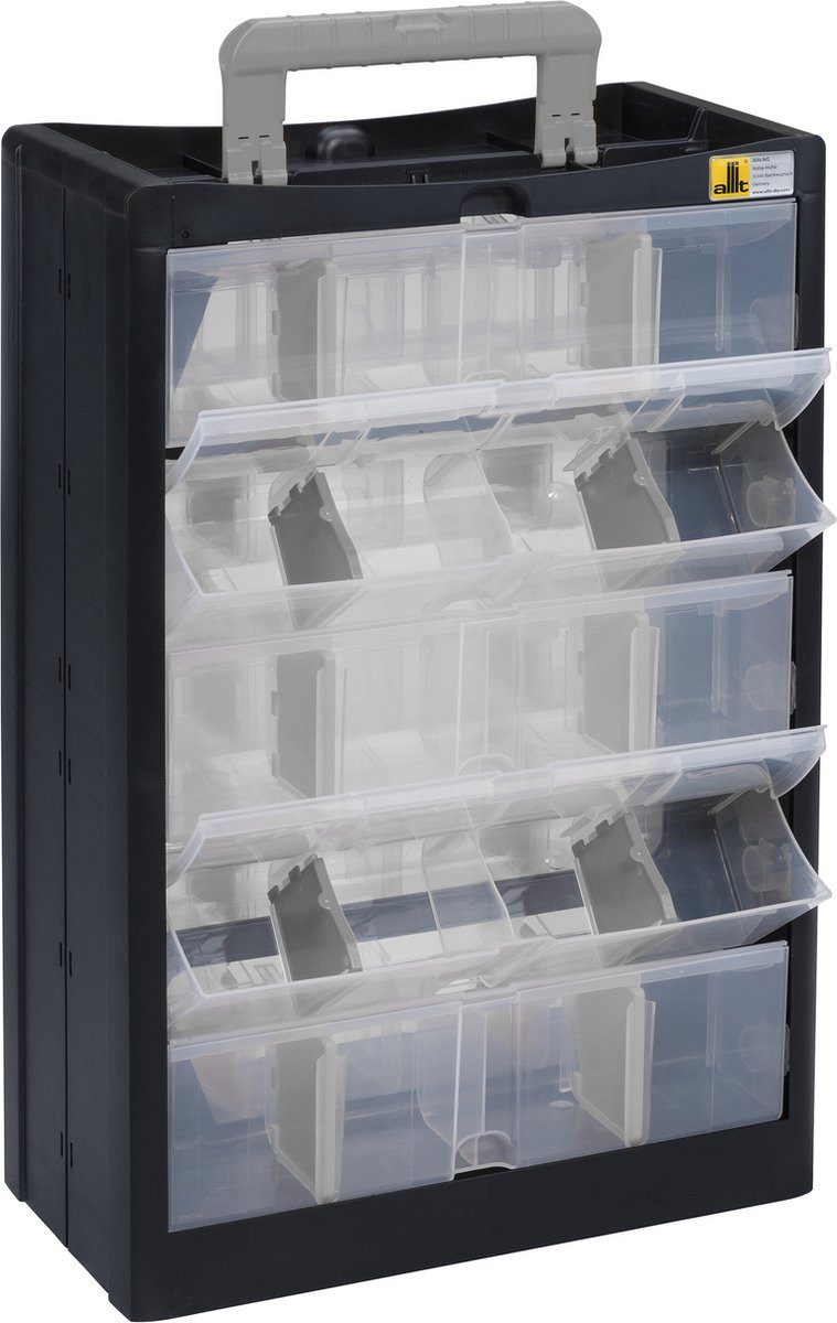 Allit Kleinteilemagazin Tragbare Aufbewahrungsbox (1 St., 1-tlg), Transparente Aufbewahrungsbox, rechteckig, 1 l Volumen, wasserabweisen