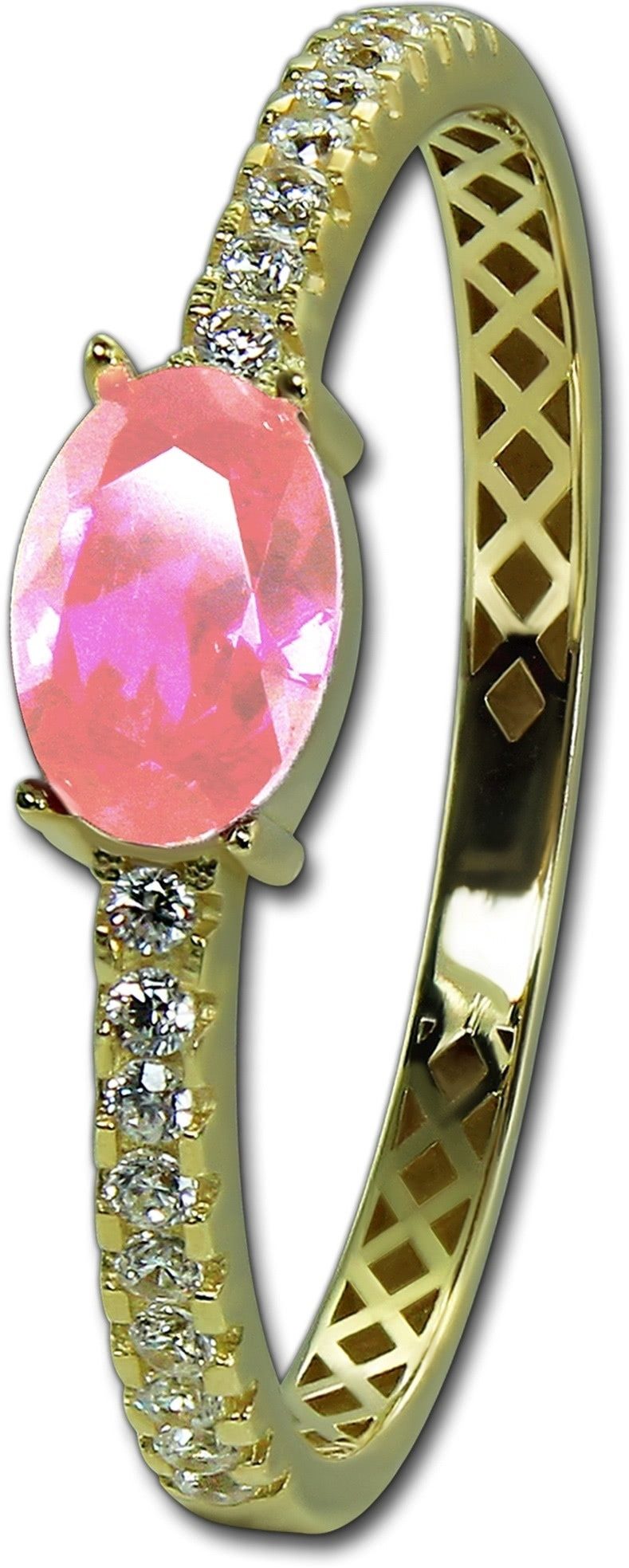 GoldDream Goldring GoldDream Gold Ring Beauty Gr.56, Damen Ring Echtgold, 333er Gelbgold gold, weiß, pink Beauty
