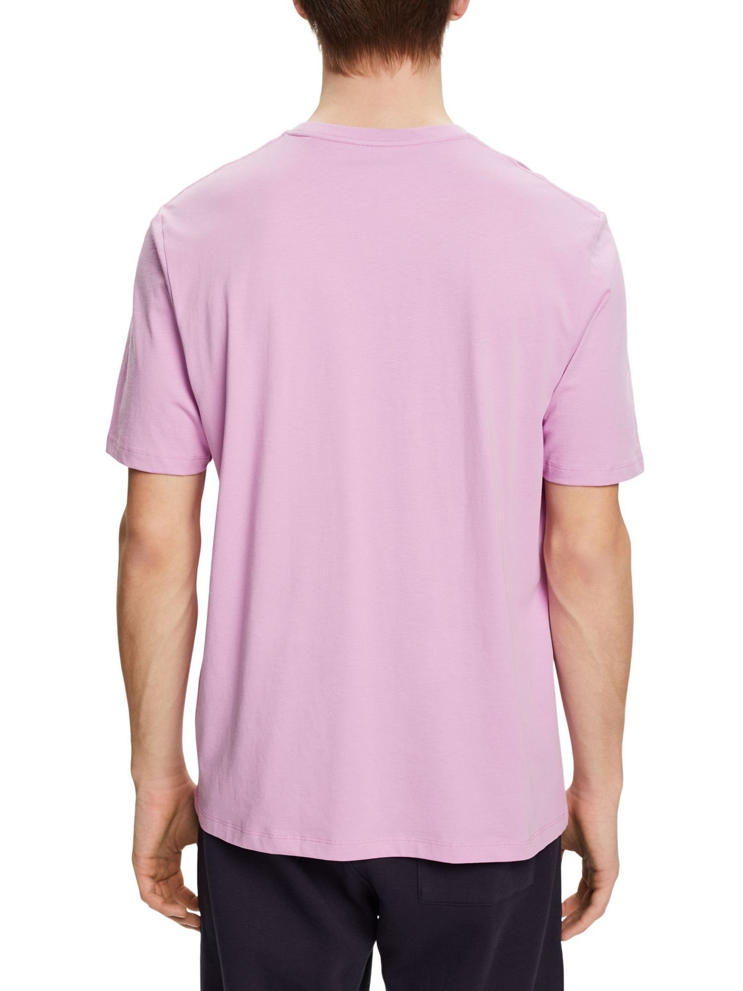 Passform lockerer by T-Shirt in Logo-Print (1-tlg) mit edc T-Shirt Esprit LILAC