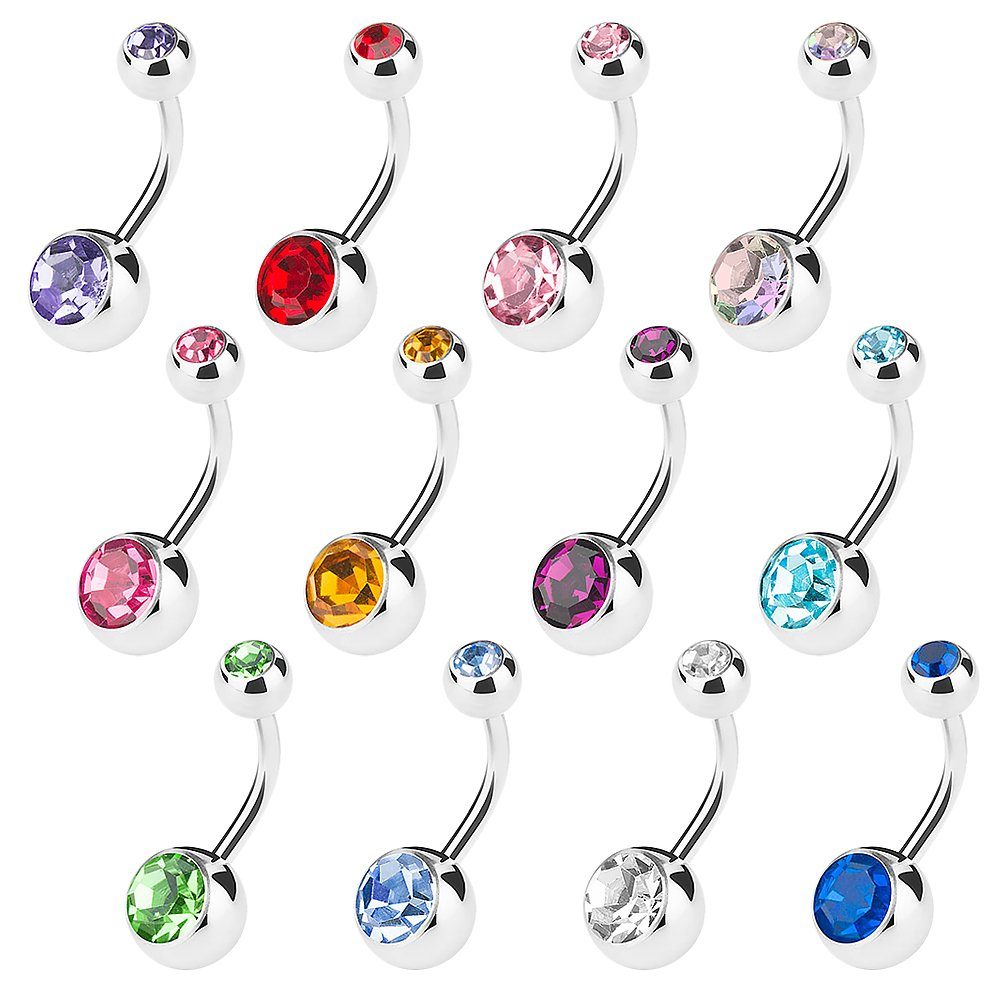 Taffstyle Bauchnabelpiercing 12er Set Banane Piercing Stecker Chirurgenstah günstig online kaufen