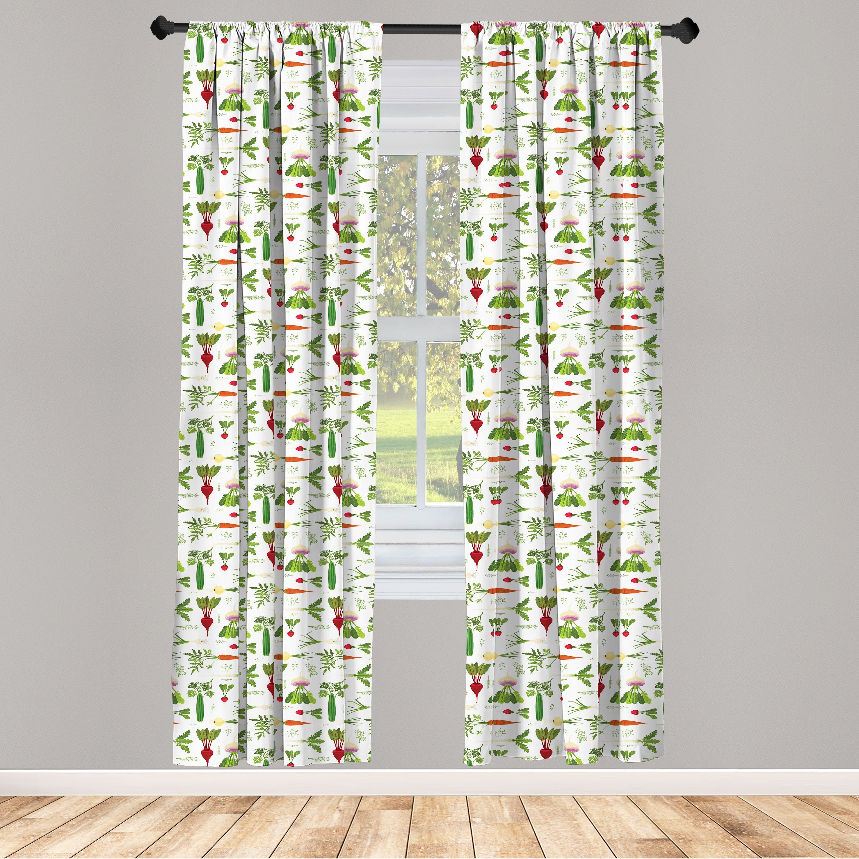 Gardine Vorhang für Wohnzimmer Schlafzimmer Dekor, Abakuhaus, Microfaser, Gemüse Gurke mit Karotte