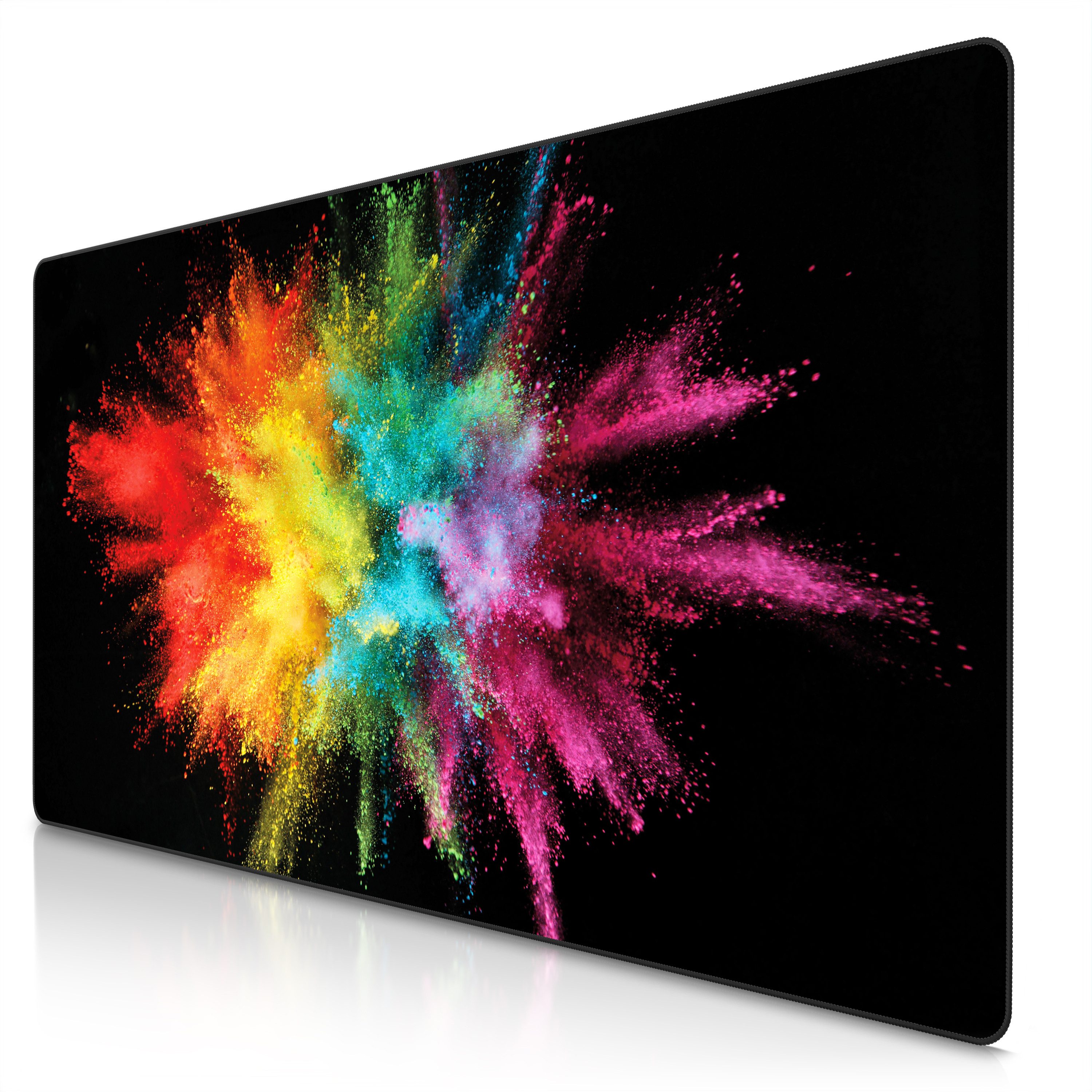 Titanwolf Gaming Mauspad XXXL Speed Mousepad 1200 x 600 x 3 mm, große Schreibtischauflage, rutschfest, abwaschbar, Geschwindigkeit & Präzision, Color Explosion