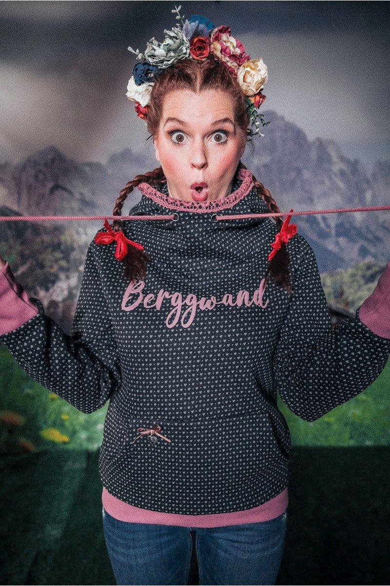 Hangowear Rundhalspullover Hoodie Damen - ZÄZILIE - schwarz