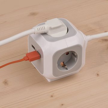 Brennenstuhl ALEA-Power USB-Charger Mehrfachsteckdose 4-fach (USB-Anschluss, Kabellänge 1,4 m), Steckdosenwürfel