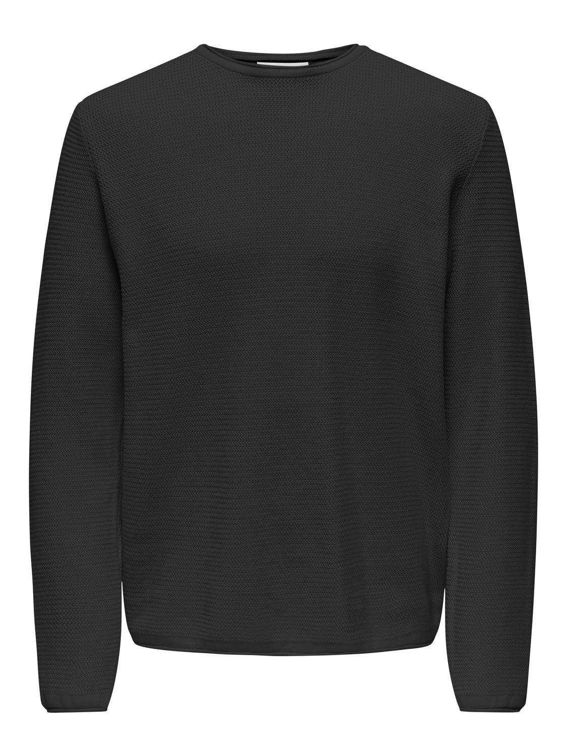 ONLY & SONS Strickpullover ONSERIC REG 12 STRUC CREW KNIT Baumwolle, regular fit