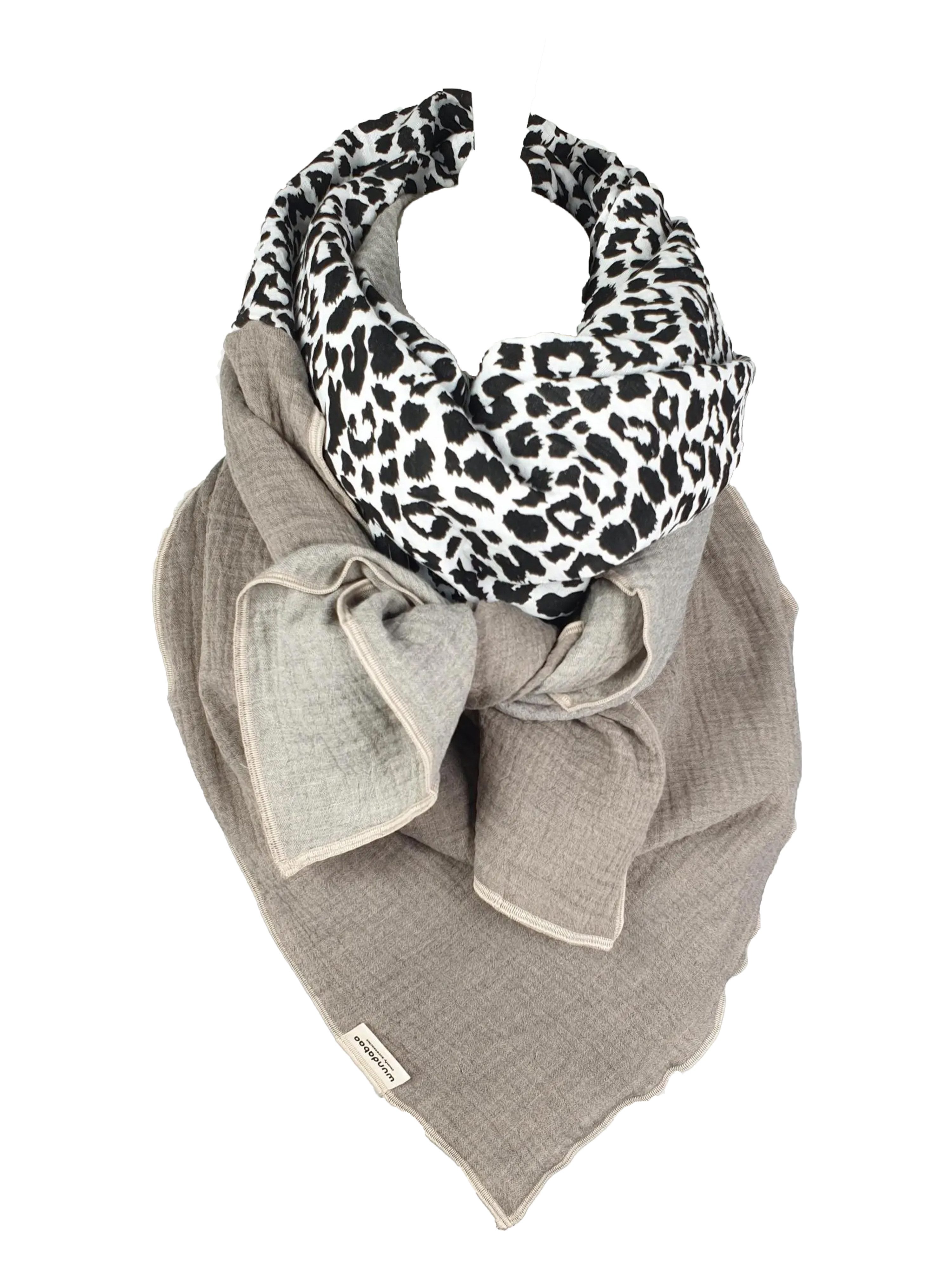 wundabaa Modetuch Musselintuch Leoprint
