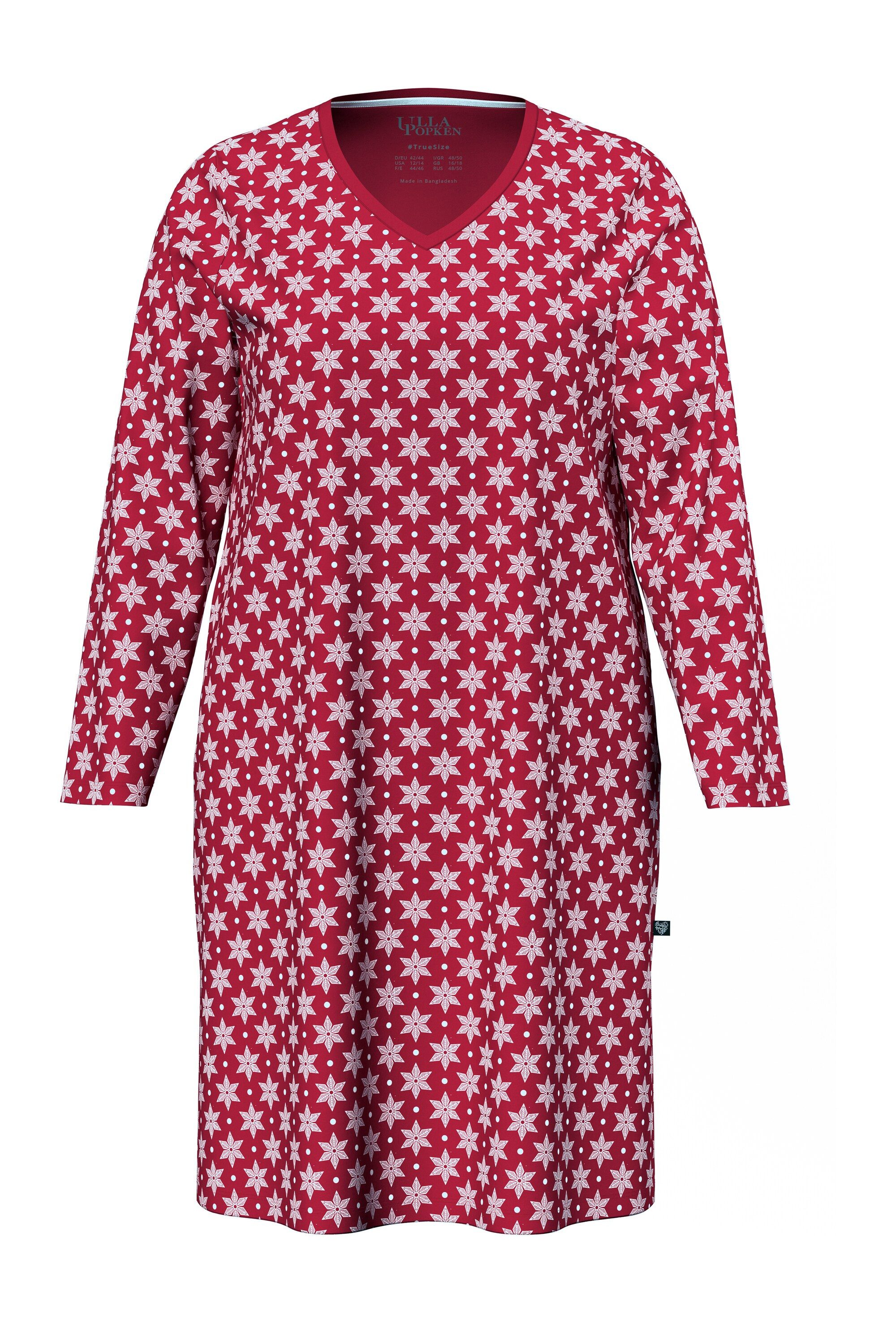 Ulla Popken Bigshirt Bigshirt Schneeflocken V-Ausschnitt Langarm – Bild 2 von 4