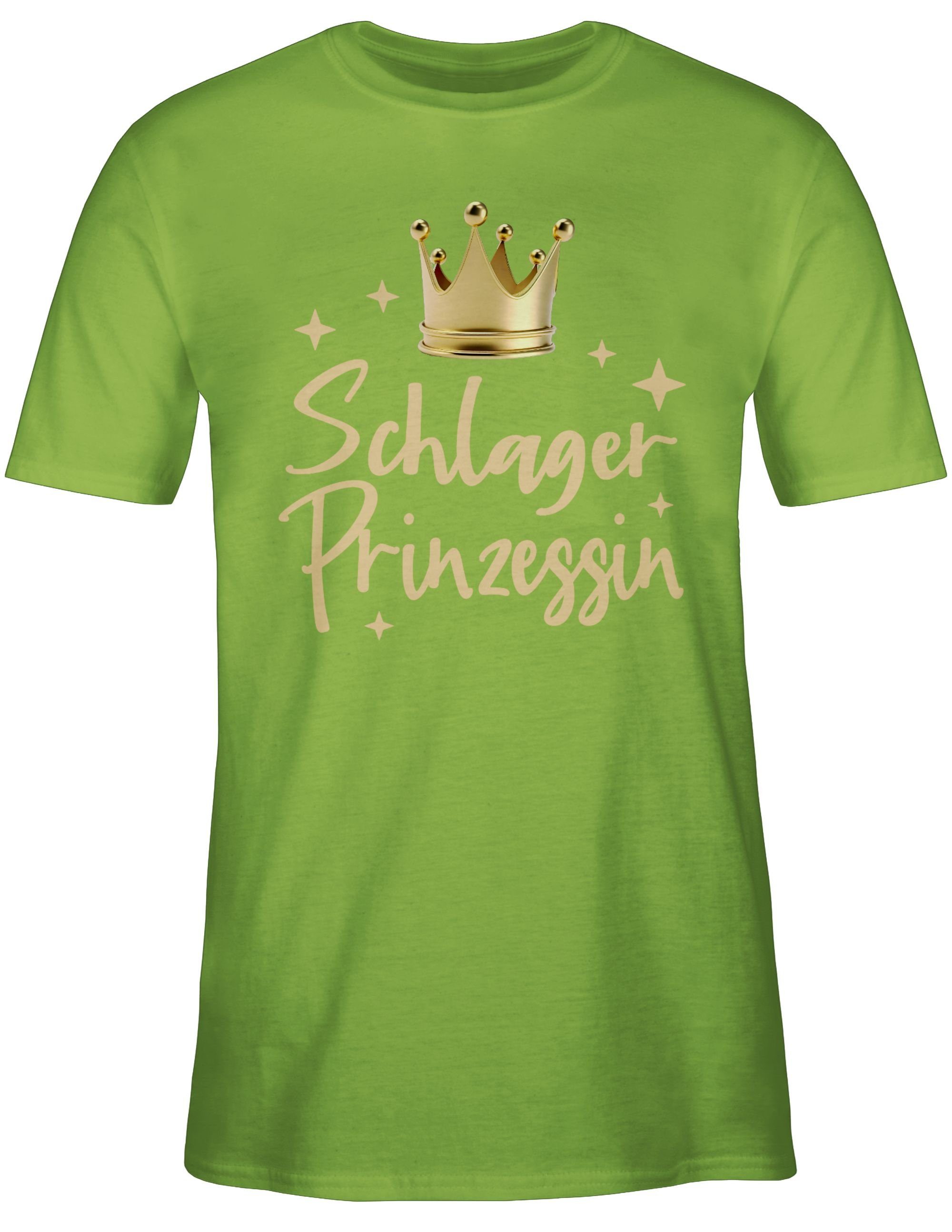 T-Shirt - 02 Volksmusik Outfit Prinzessin Schlagerparty Party Konzert Shirtracer Hellgrün Schlager Schlager