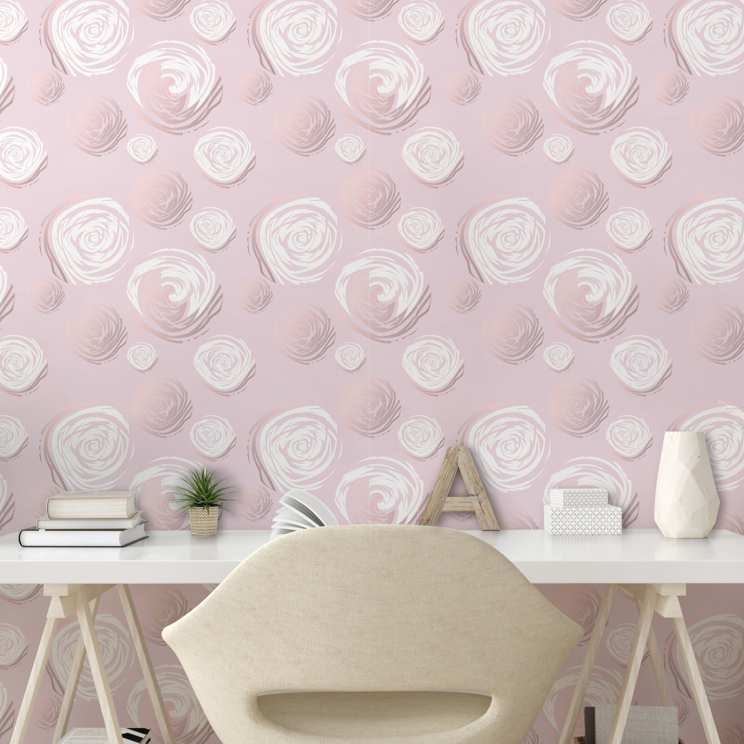 Abakuhaus Rosenblättern Wohnzimmer Vinyltapete von selbstklebendes Küchenakzent, Kunstwerk Romantisch