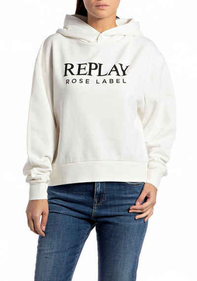 Replay Hoodie Over-Fit Sweatshirt mit Aufdruck, Rose Label