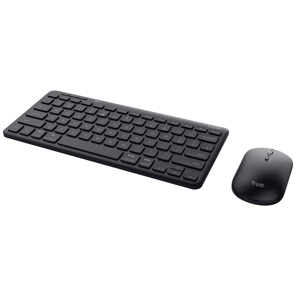 Trust Trust Lyra WL Bluetooth®, Funk Tastatur, Maus-Set Wiederaufladbar, Ger Tastatur- und Maus-Set