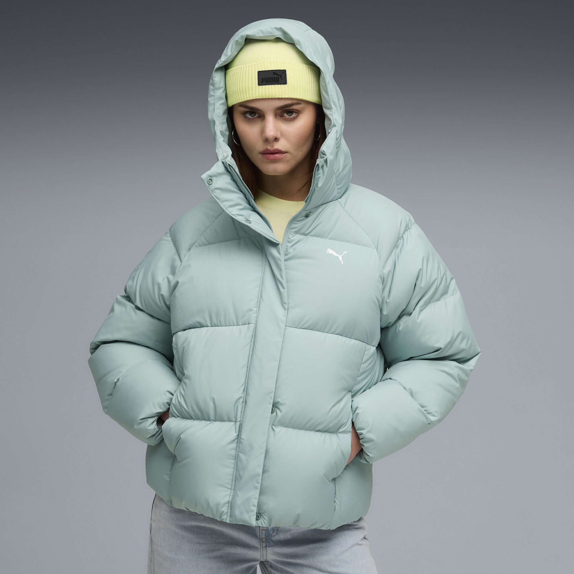 PUMA Daunenjacke Daunen-Pufferjacke mit Kapuze Damen günstig online kaufen