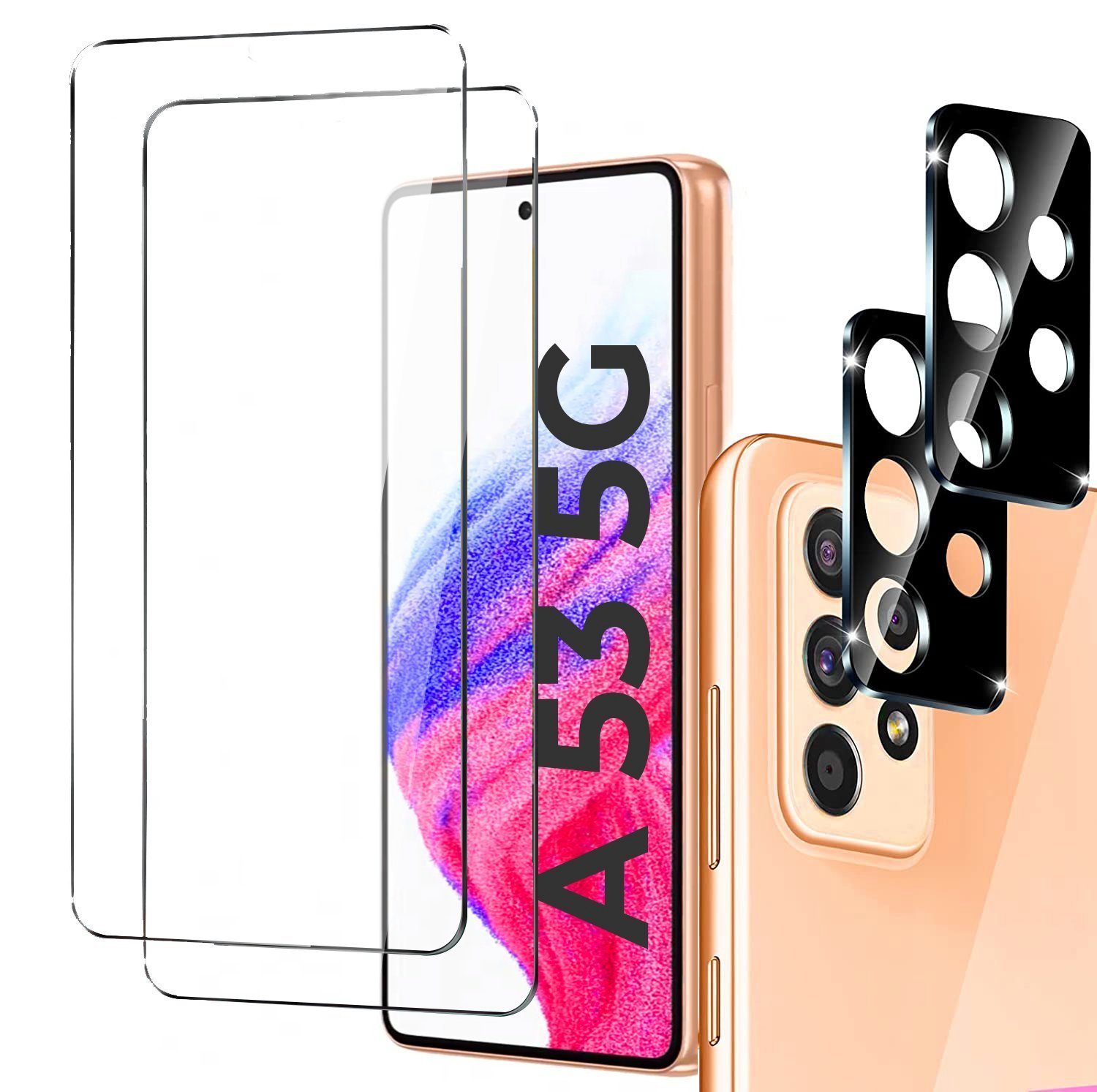 MSM Displayschutzglas 2X Schutzglas (Display + Kamera) für Samsung Galaxy A53 5G Panzerfolie – Bild 2 von 5