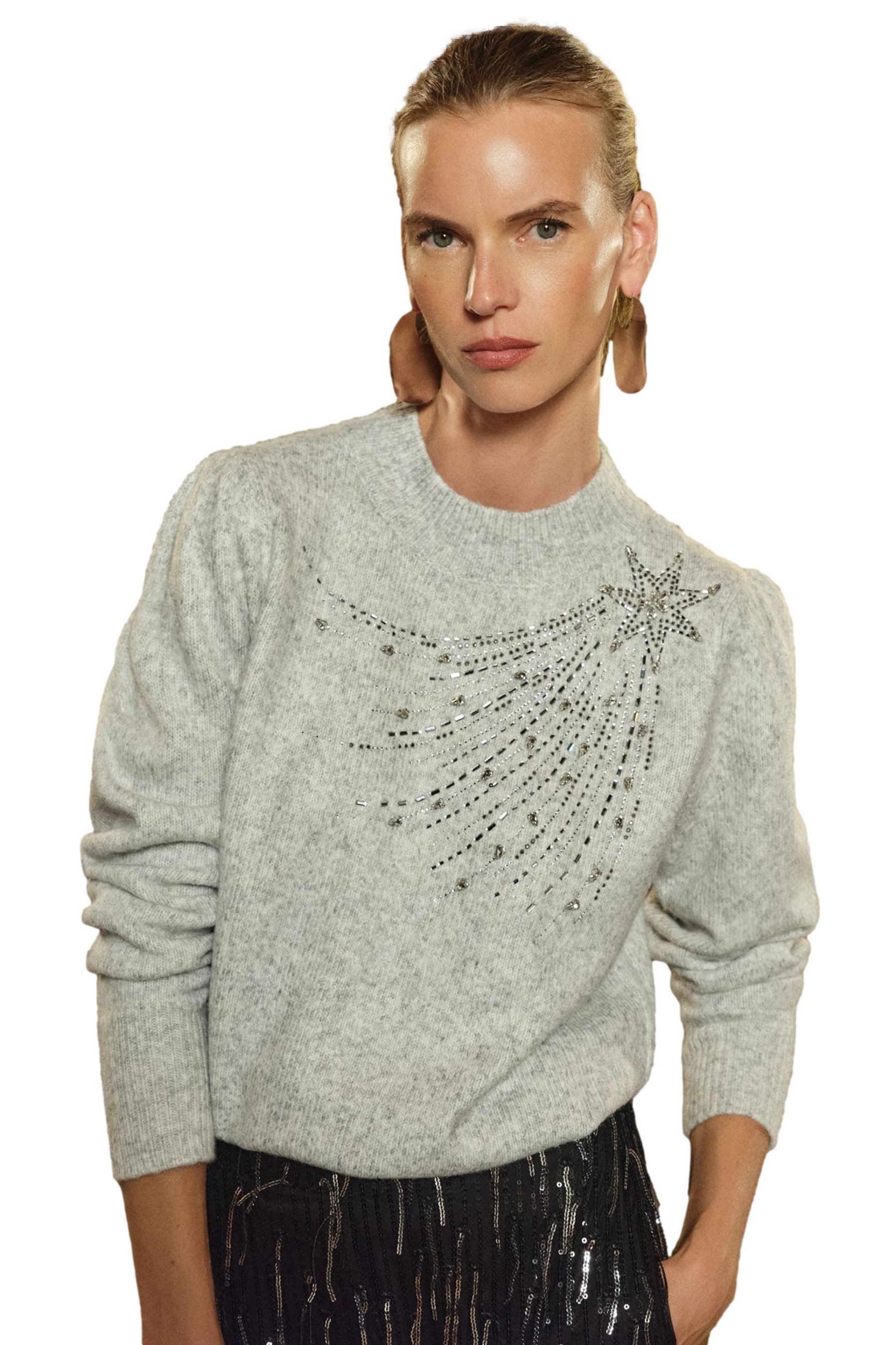Love & Roses Strickpullover Love & Roses Strickpullover mit Verzierung, Petite (1-tlg)