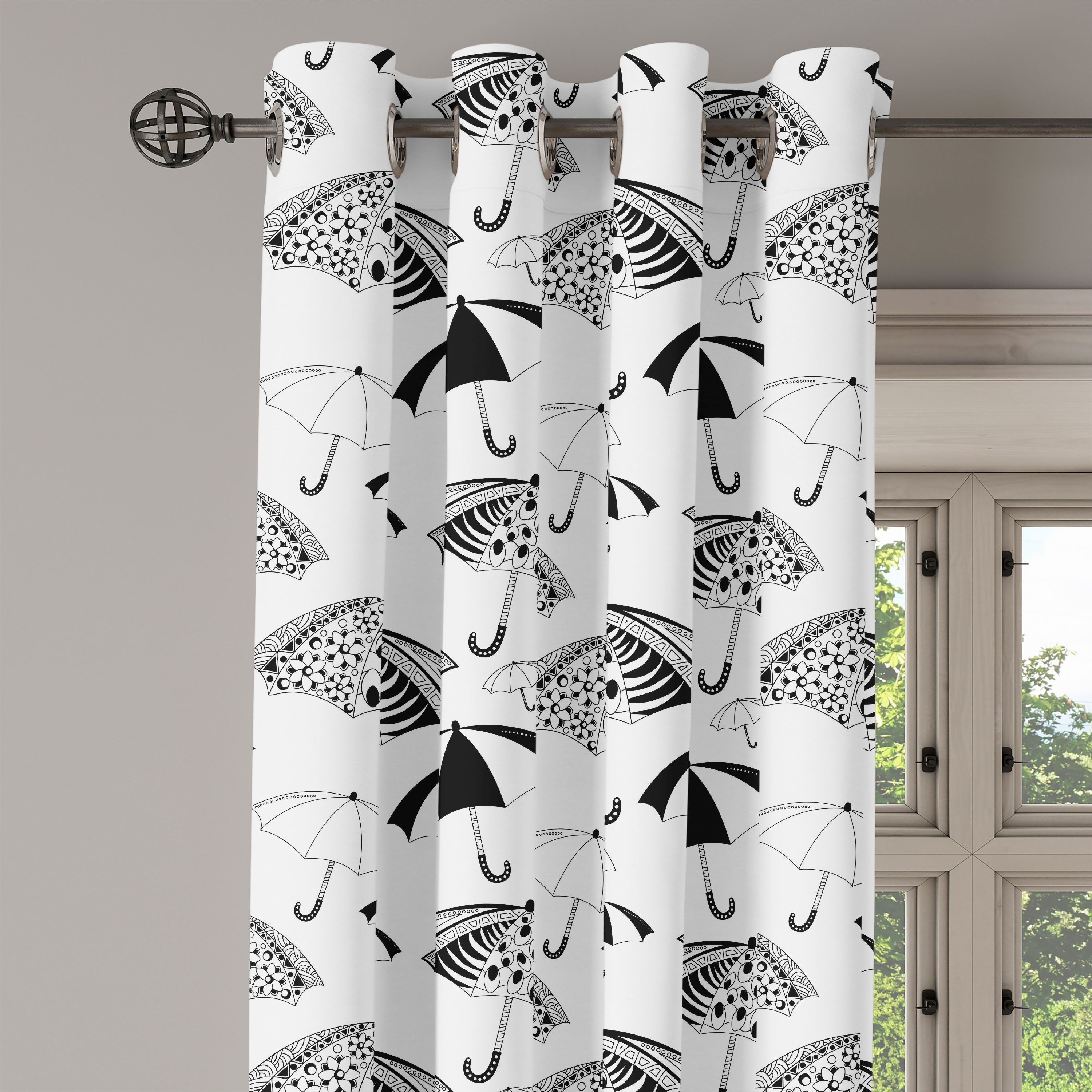 Gardine Dekorative 2-Panel-Fenstervorhänge Schlafzimmer Regenschirme Aufwändige Wohnzimmer, für Abakuhaus, Weiß