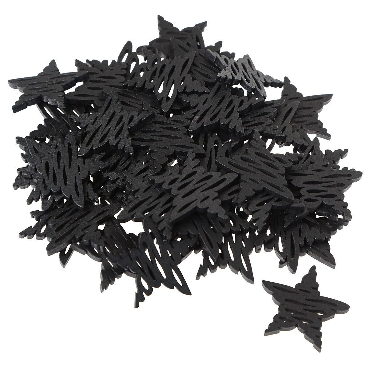 Florists Products Weihnachtsmann Streudeko Weihnachten Schwarze Sterne Holz Ø4cm 72 Stück