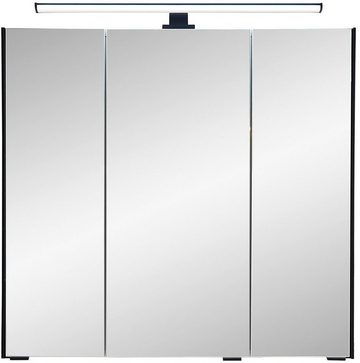 Saphir Badmöbel-Set Quickset 395 2-teilig, Keramik-Waschtisch mit LED-Spiegelschrank, (2-St), Waschplatz 75 cm breit, 3 Türen, 2 Schubladen, Bad-Set
