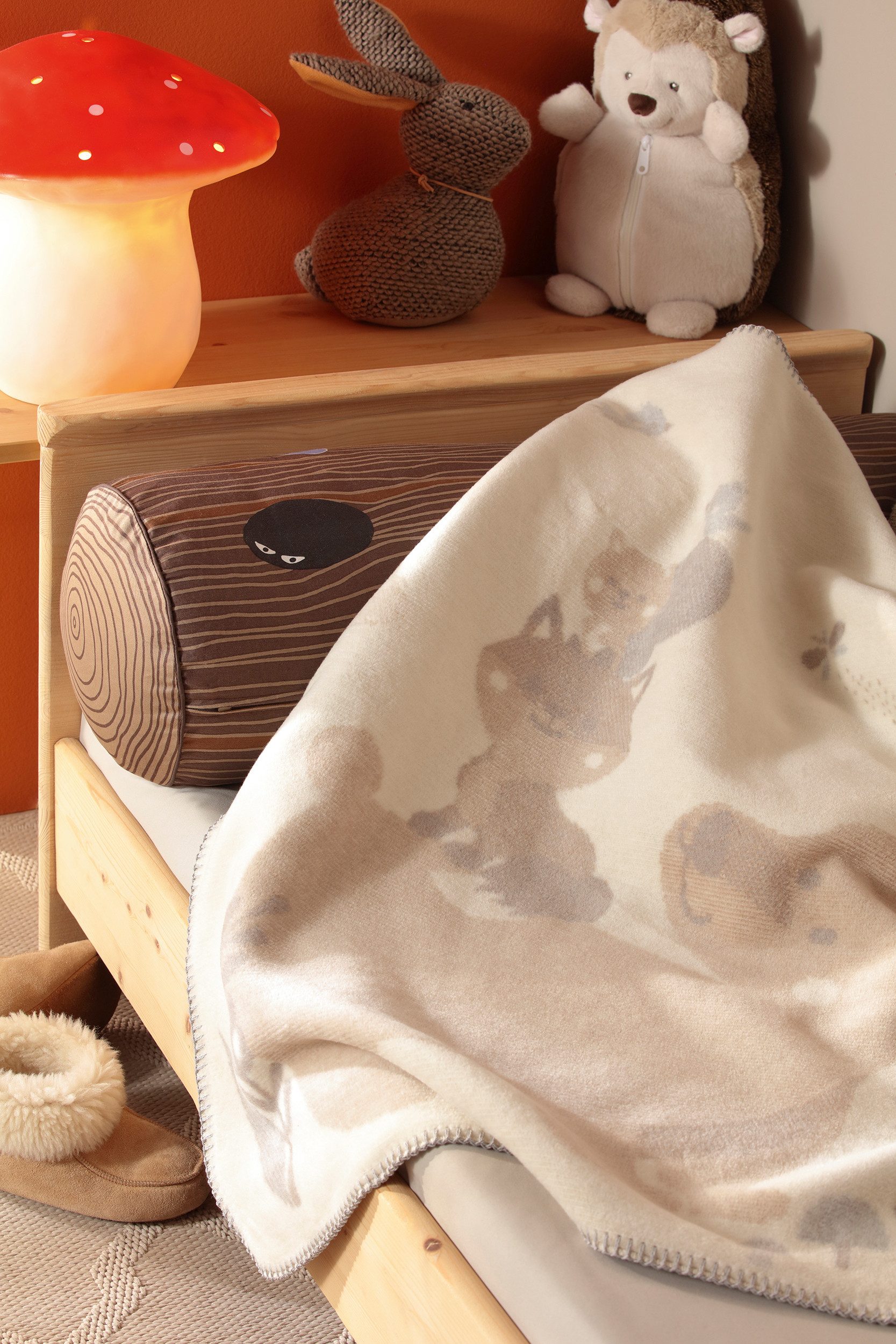 Babydecke Babydecke Foxy&Friends, Biederlack, 75 x 100, mit Zierstich
