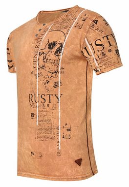 Rusty Neal T-Shirt im Used-Look mit Allover-Print