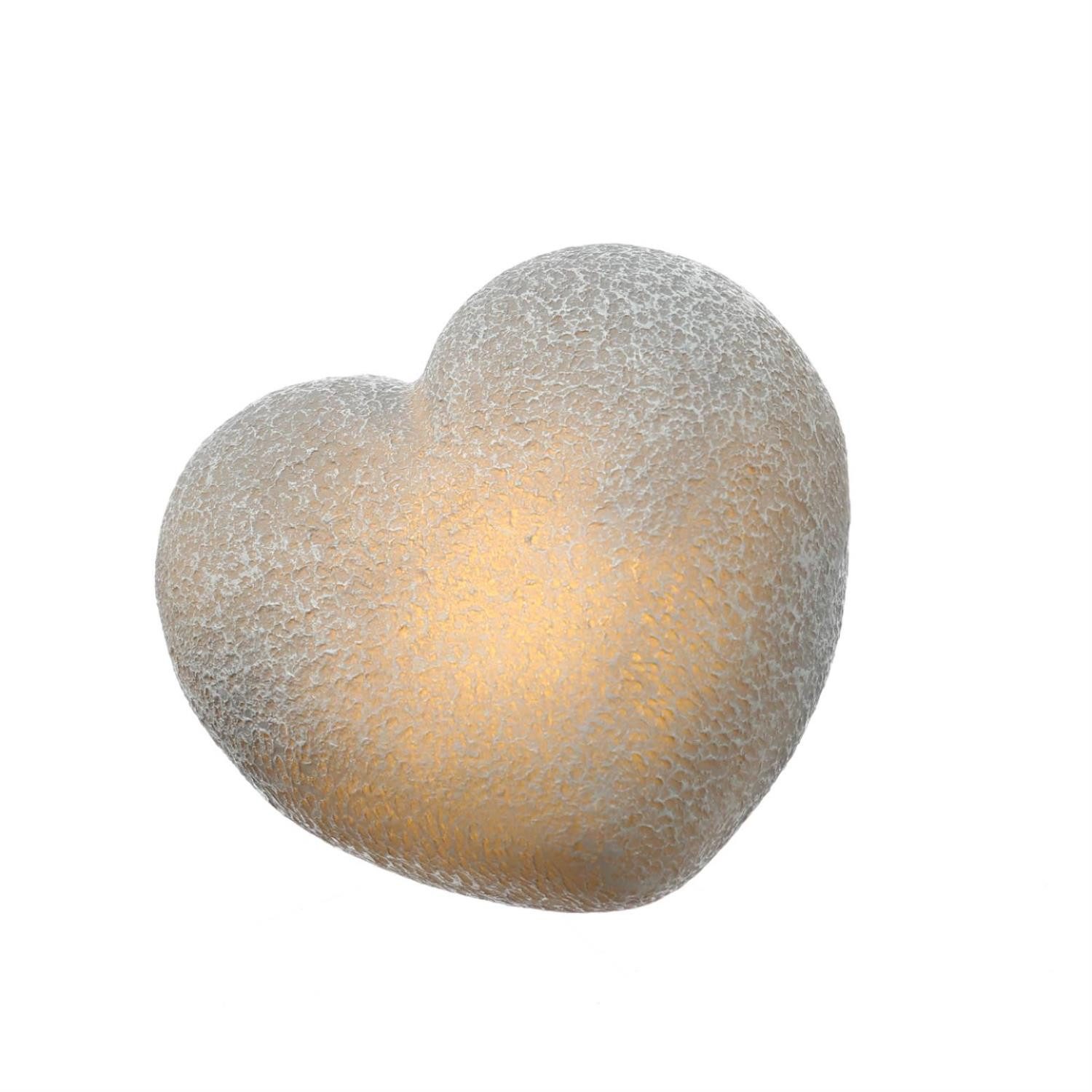 MARELIDA LED Dekolicht LED Herz Leuchtherz Grabherz Dekoherz Muttertag 13cm Timer Grabschmuck, LED Classic, warmweiß (2100K bis 3000K)