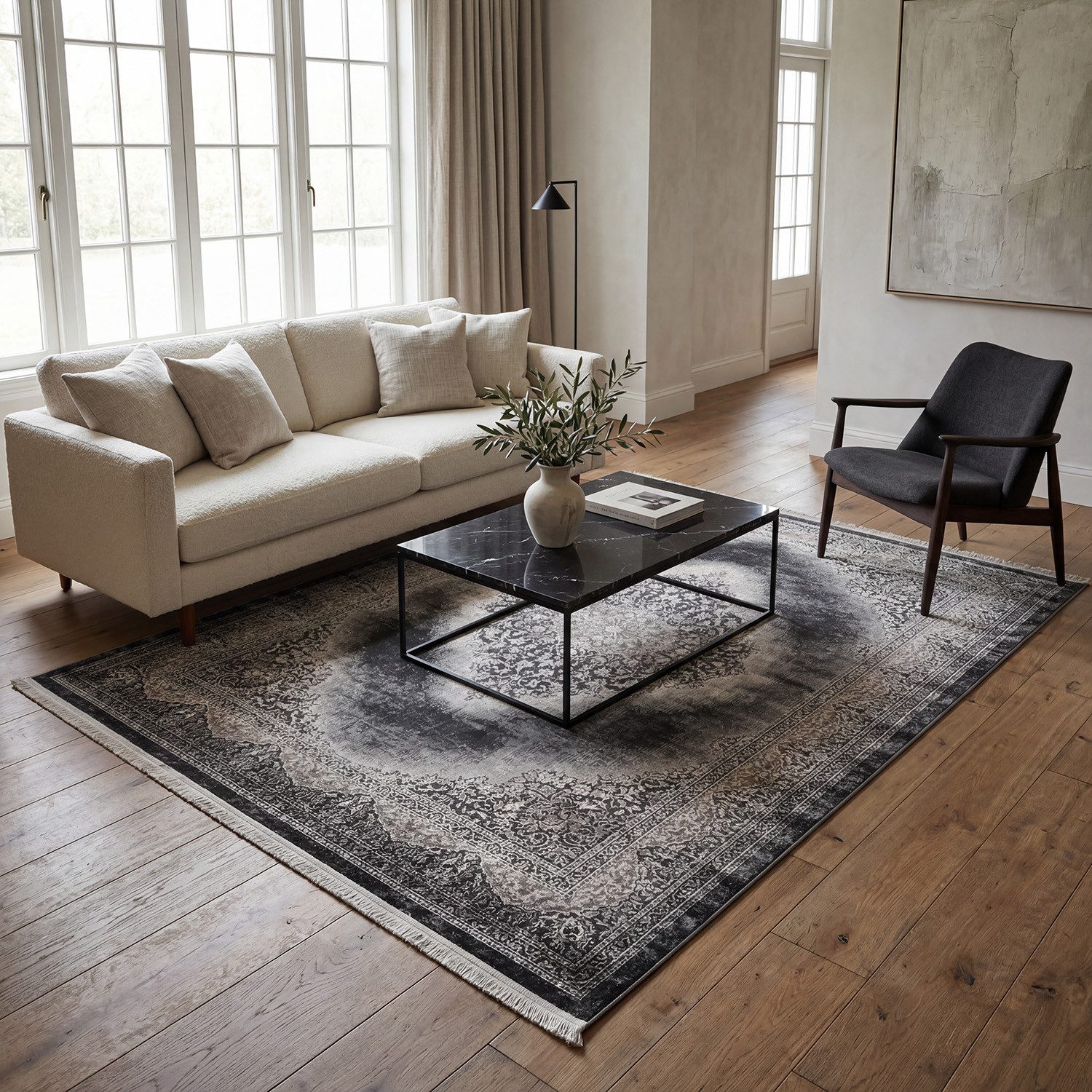 Vimoda Orientteppich Salsa, moderner orientalischer Klassiker Look, Rechteckig, Höhe: 13 mm, Teppich kurzflor modern, dicht, weich, Wohnzimmer, Schlafzimmer