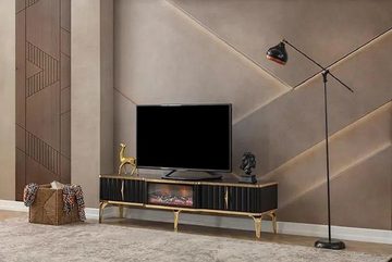 JVmoebel Sideboard Schwarzes TV-Sideboard neue luxuriöse Möbel MDF-Metall für Wohnzimmer (1 St., Sideboard), Made in Europa