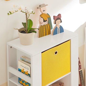 SoBuy Bücherregal KMB48, mit Turm-Design Kinderregal mit 2 Stoffboxen Spielzeugregal